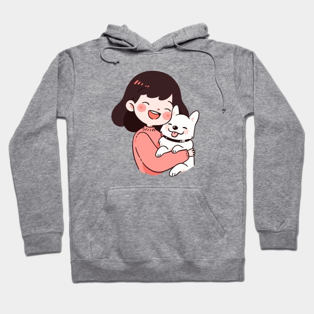 Just a Girl with her dog illustration II Hoodie by Sara-Design2